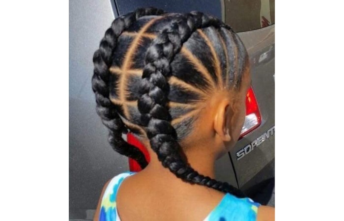 Two Braid Pigtails Easy Braids for Little Black Girls